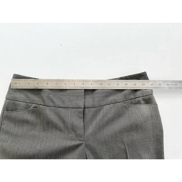 Express Editor Grey Work Career Office Pants Capsule Wardrobe Straight Leg 4R